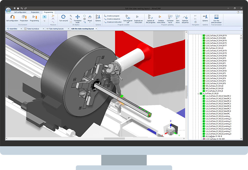 Almacam Tube - Software CAD-CAM per il taglio di tubi e profili.
